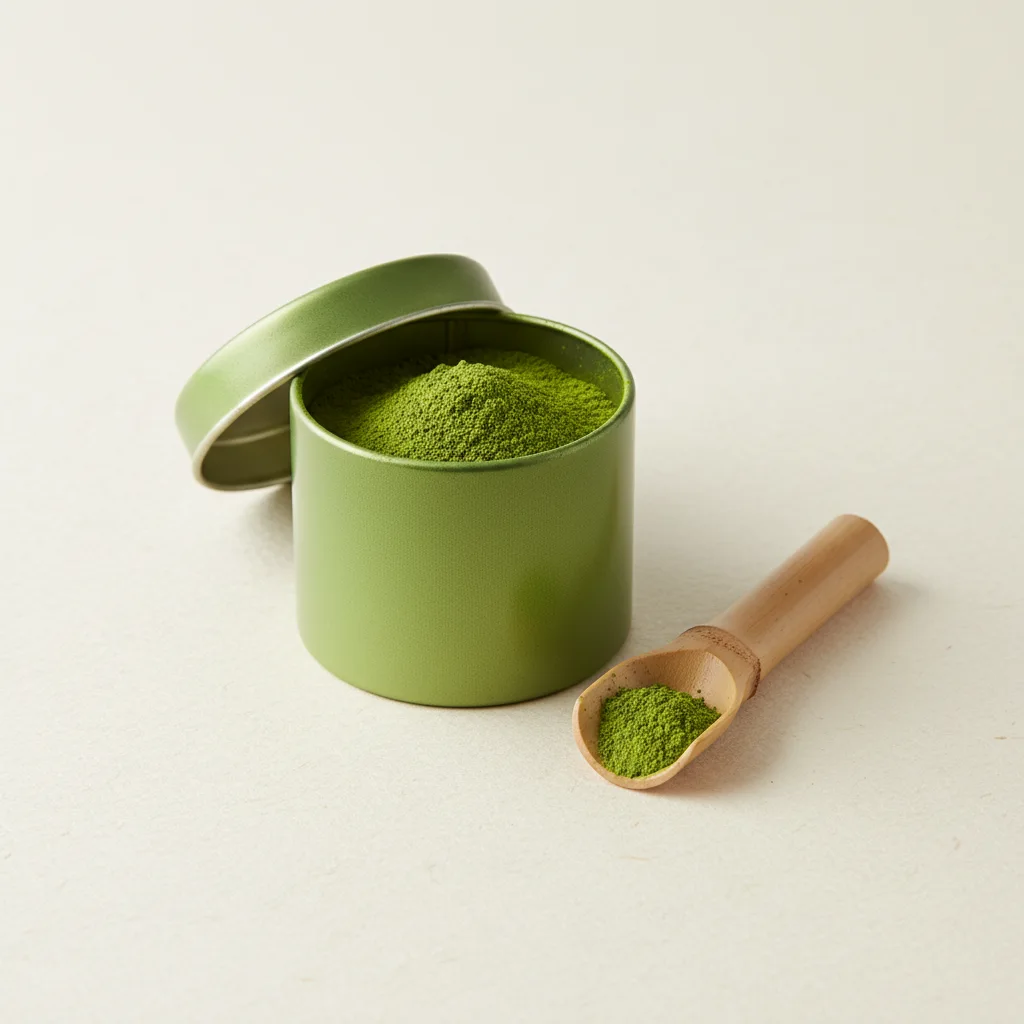 Matcha tin with scoop